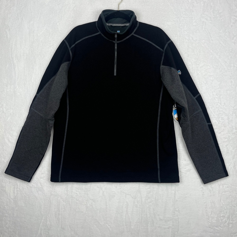 KUHL Revel 1/4 Zip Mens XL Black NWT Kashmira Performance Fleece Pullover 3007‎